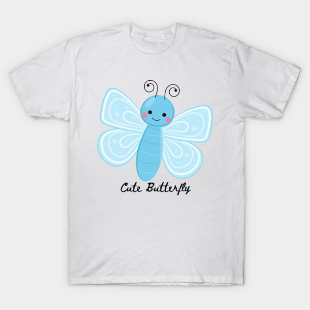 Cute Blue Butterfly T-Shirt by Animal Specials